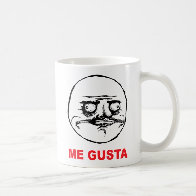 me gusta face rage face meme humour lol rofl coffee mug (Right)
