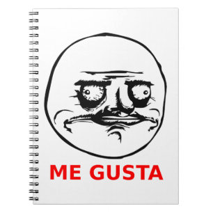 Me Gusta Face with Text Notebook