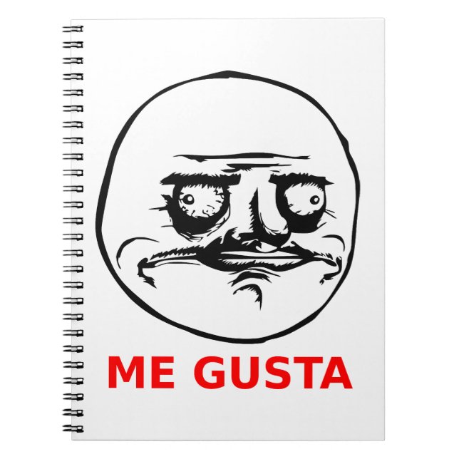 Me Gusta Face with Text Notebook (Front)