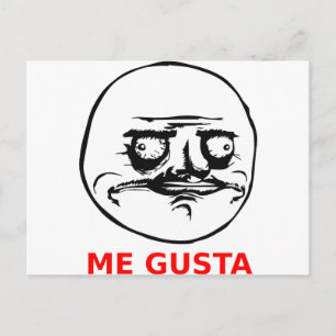 Me Gusta Face with Text Postcard