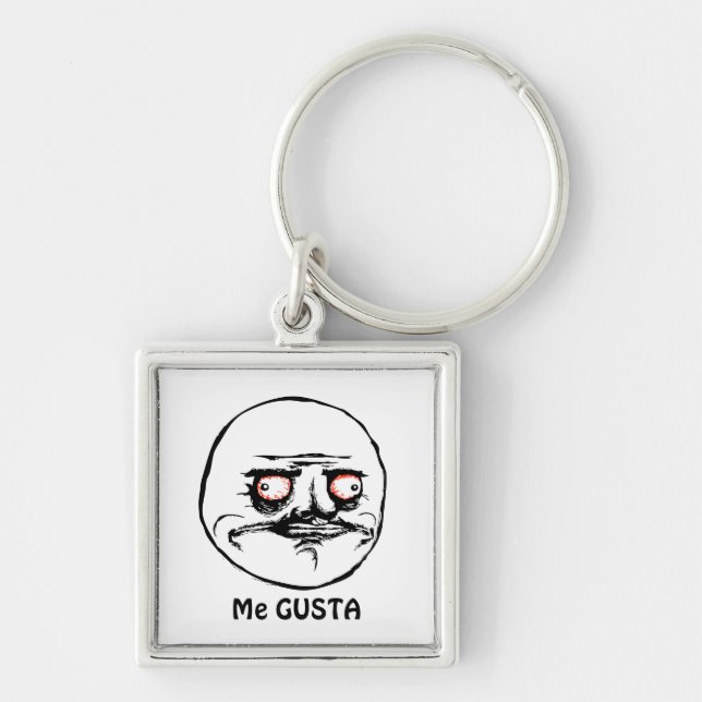 Me Gusta raging comic face Keychain (Front)