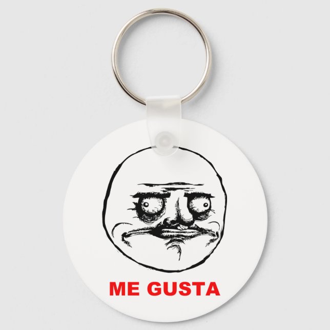 Me Gusta (text) Keychain (Front)