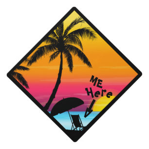Me Here, Two Weeks on The Beach,  on a Graduation Cap Topper