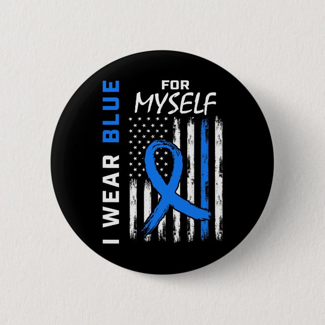 Me I Wear Blue For Myself Diabetes Awareness Ameri 2 Inch Round Button (Front)