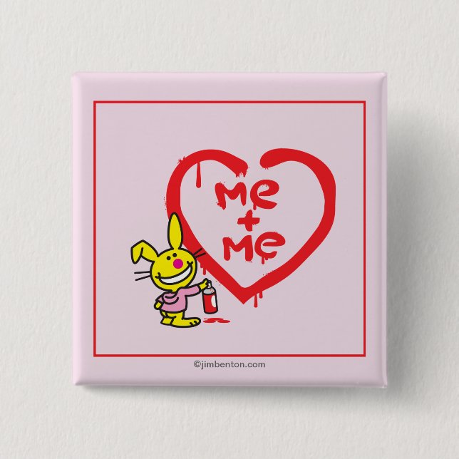 Me + Me 2 Inch Square Button (Front)