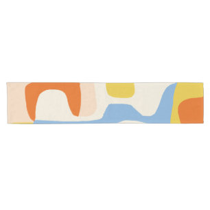 Me & Mine, Abstract Bohemian Pastel Shapes Short Table Runner