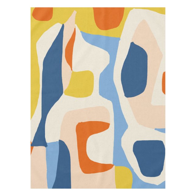 Me & Mine, Abstract Bohemian Pastel Shapes Tablecloth (Front)