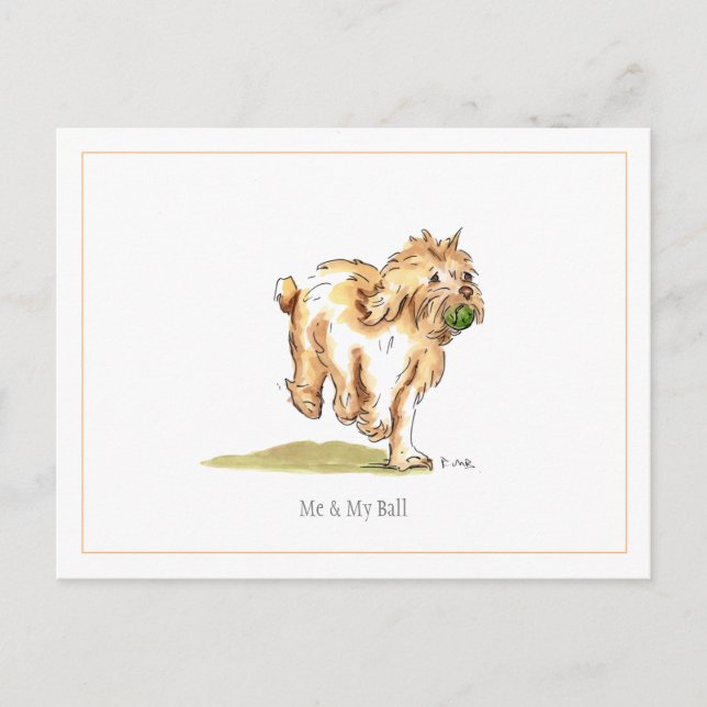 'Me & My Ball' Cockapoo Postcard (Front)