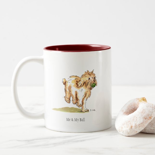 'Me & My Ball' Cockapoo Two Toned Mug (With Donut)
