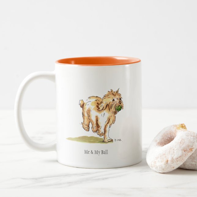 'Me & My Ball' Cockapoo Two Toned Mug (With Donut)