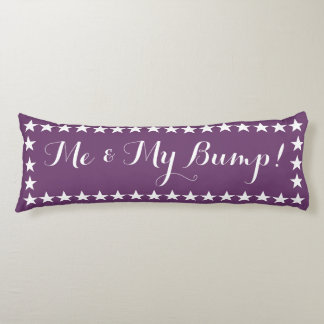 Me & My Bump Long Purple Pillow