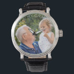 Me & My Grandpa Custom Child Photo Watch<br><div class="desc">My & My Grandpa.  Custom Photo.  Custom White Text.</div>