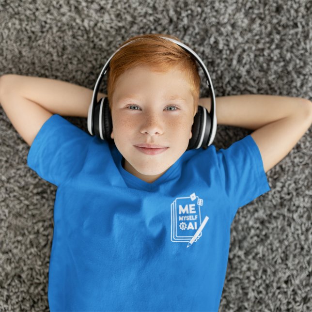 Me, Myself & AI, White Art Boys Shirt (Creator Uploaded)