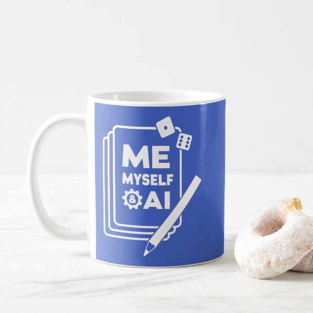Me, Myself & AI, White Art Mug (With Donut)