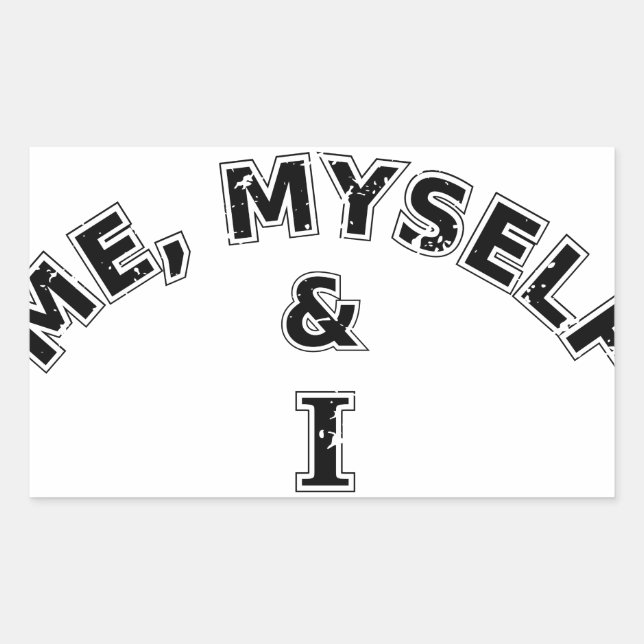 Me Myself And I Typography Sticker (Front)