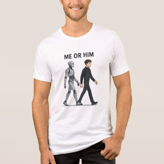 Me or Him — Future vs Humanity Anime Art Tri-Blend Shirt