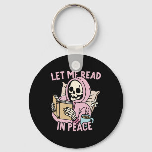 Me Read In Peace Funny Ghost Reading Book Hallowee Keychain