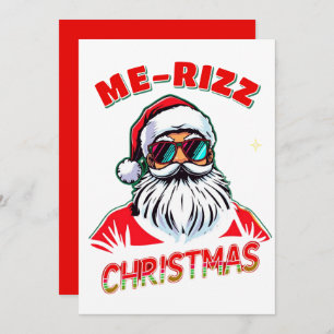  Me-Rizz Christmas gen Alpha meme funny Holiday Card