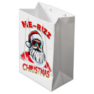 Me-Rizz Christmas gen Alpha meme humor Christmas Medium Gift Bag