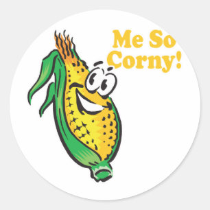 Me SO Corny  corn  cob Classic Round Sticker