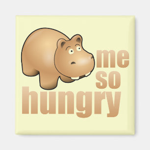 me so hungry funny hippo refrigerator magnet