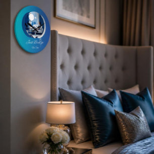 Me Time Just Breathe Blue Large Clock