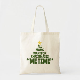 Me Time Simple Christmas Tree Typographie Sac four