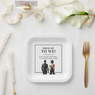 ME TO WE   Elegant Black and White  Paper Plate