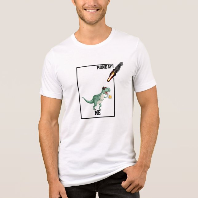 "Me vs. Monday" T-Rex with Sunglasses Weekend Tee (Front)