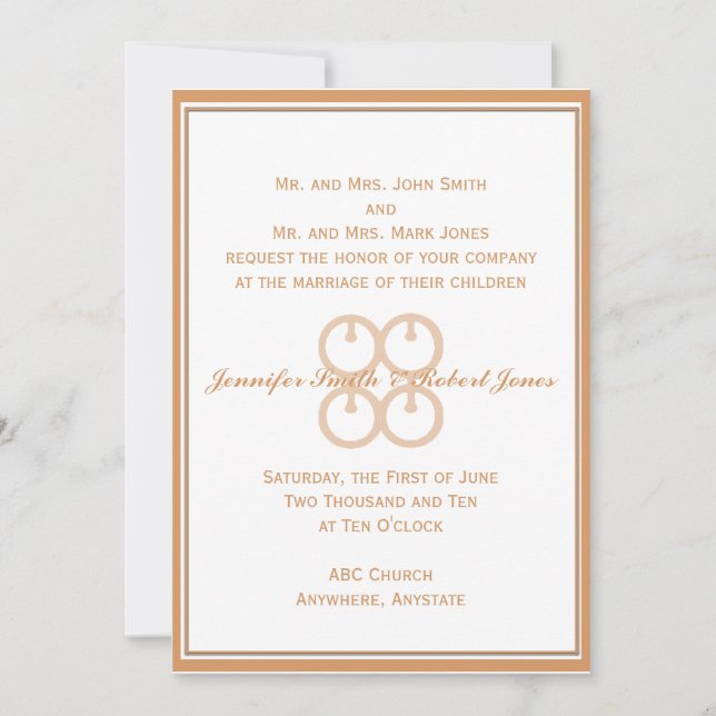 Me Ware Wo in Coral Blush Invitation (Front)