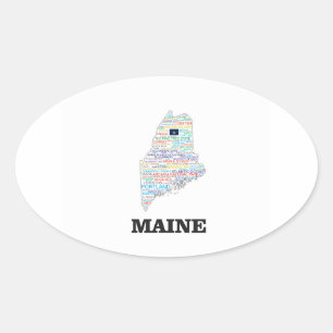ME WORD STATE OVAL STICKER