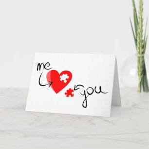 Me & You Heart Puzzle   Valentine's Day Holiday Card