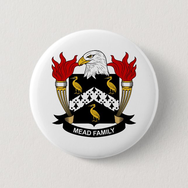 Mead Family Crest 2 Inch Round Button (Front)