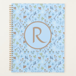 Mead Flowers Blue Monogramed Planner