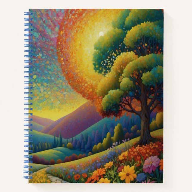 Meadow and Flowers Colorful Art Notebook (Front)