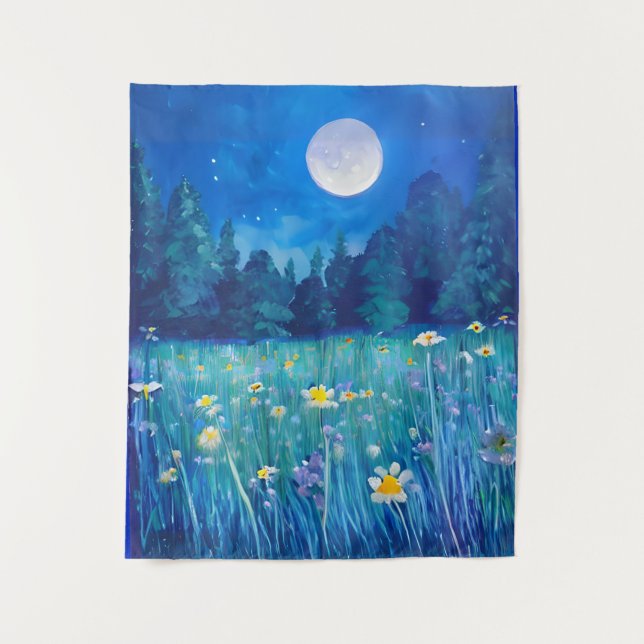 Meadow and Forest Under a Full Moon Tapestry (Front)