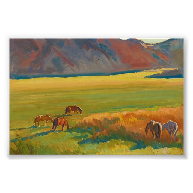 Meadow and Horses by Maynard Dixon Photo Print (Front)