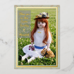 Meadow Antique Doll Flat Foil Card