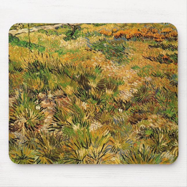Meadow at Saint Paul Hospital by Vincent van Gogh Mouse Pad (Front)