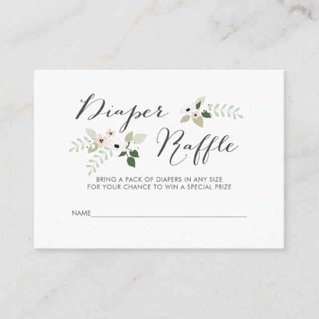 Meadow Blooms Diaper Raffle, invitation insert (Front)