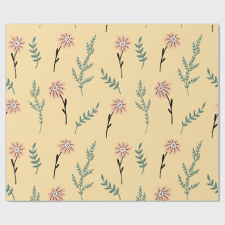 Meadow Blooms: Minimalist Botanical Pattern Wrapping Paper