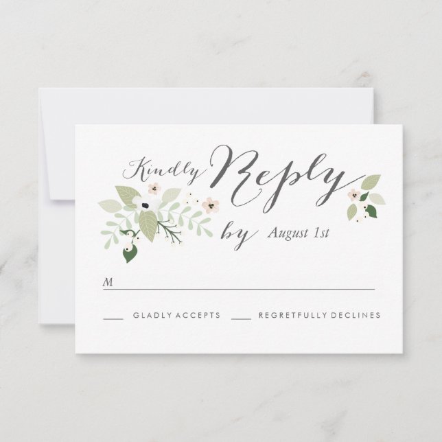Meadow Blooms RSVP Card- white (Front)