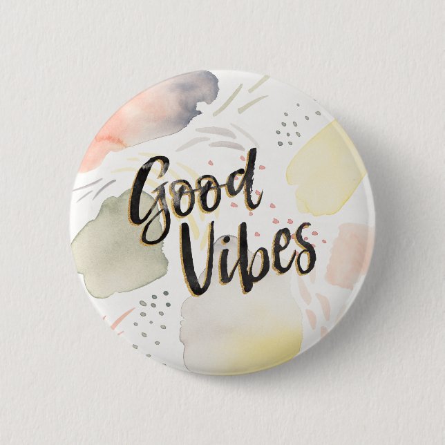 Meadow Breeze III | Good Vibes 2 Inch Round Button (Front)