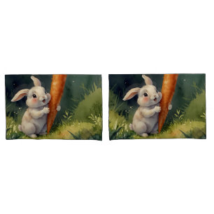 Meadow Bunny Dreams: Whimsical Pillow Cases