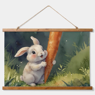 Meadow Bunny Dreams: Whimsical Tapestry  Hanging Tapestry