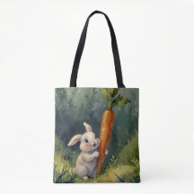 Meadow Bunny Dreams: Whimsical Tote Bag