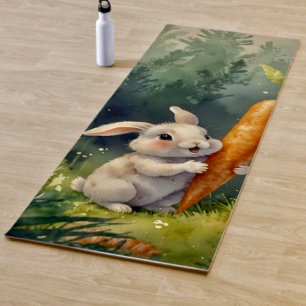 Meadow Bunny Dreams: Whimsical Yoga Mat 