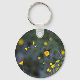 Meadow buttercup (Ranunculus Acris)  flowers Keychain