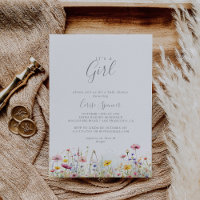 Meadow Colourful Wildflower It's A Girl Baby Showe