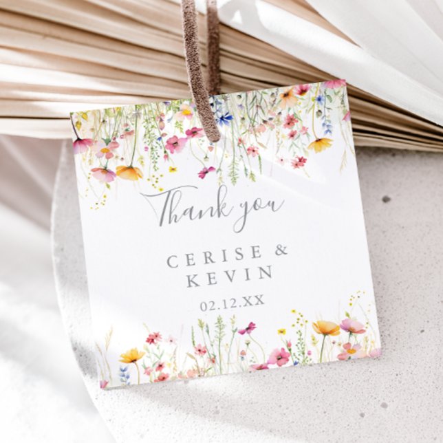 Meadow Colourful Wildflower Wedding Favour Tags (Creator Uploaded)